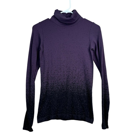 Athleta Flurry Base Layer Ombré Turtleneck Regal Plum / Black style #82676 XS - Picture 1 of 6